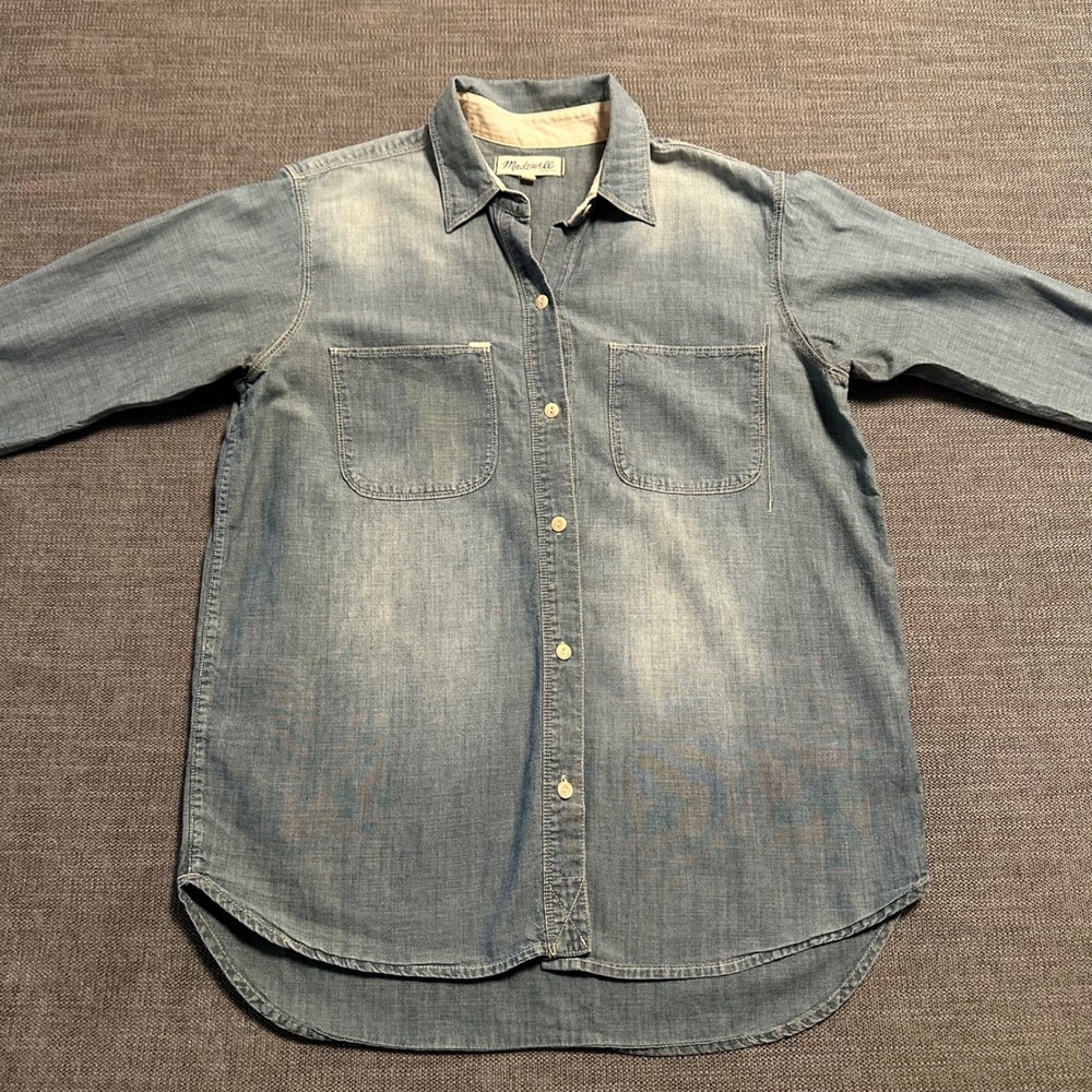 Madewell Chambray Button Down Shirt Womens Small Light Blue